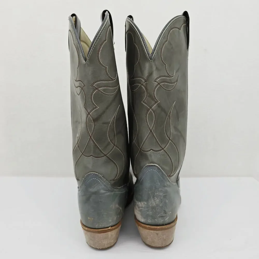 Vintage Acme Men's Western Cowboy Boots Gray 12
